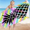 Beach Towel Colorful Abstract Pineapple Pattern Sun Protection Windproof Suitable for Swimming Pool Camping Travel Blanket