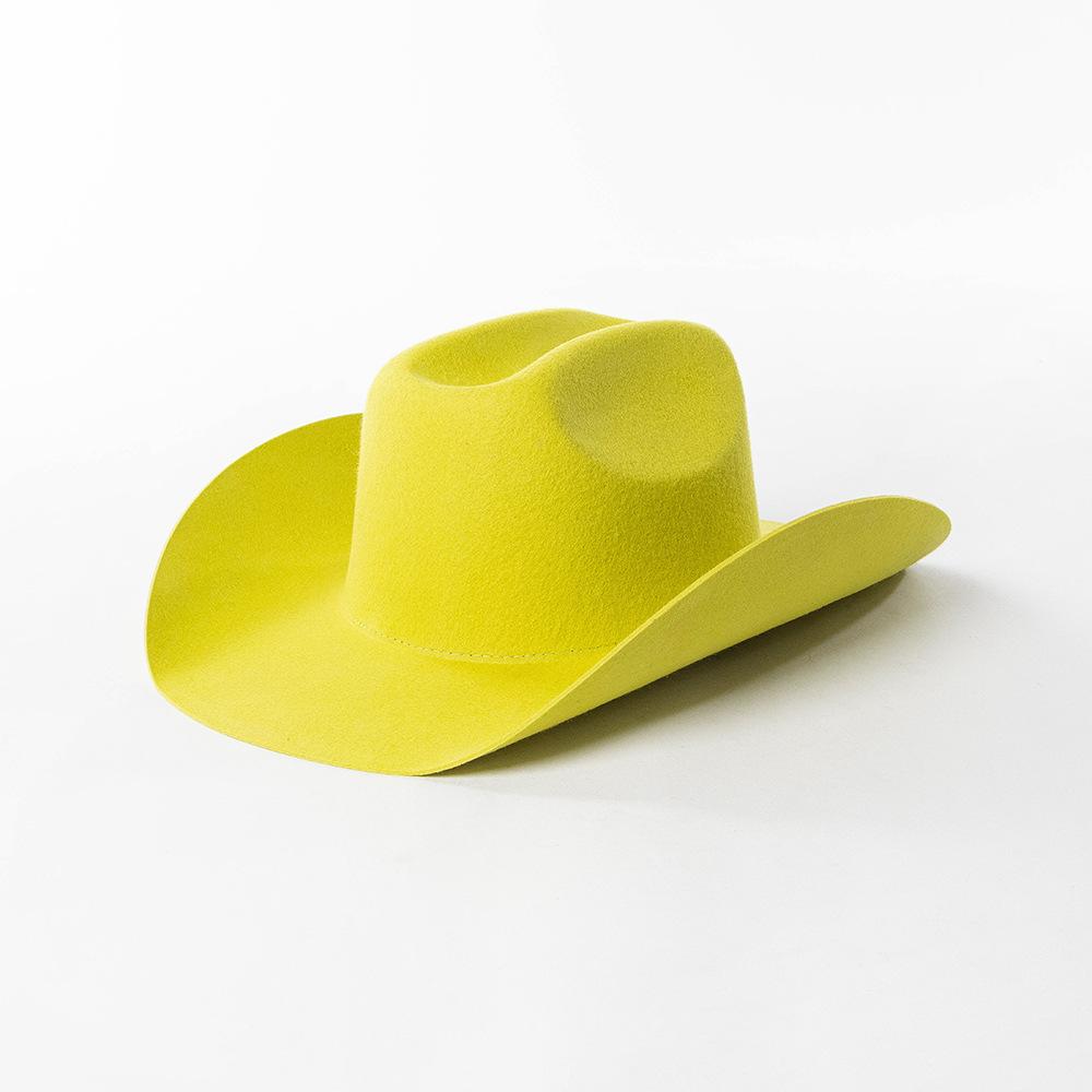 USPOP Chapeau de Cowboy 100% Laine Unisexe Chapeau Feutre à Large Bord Couleur Unie Style Fedora Classique Plusieurs Tailles S–XL Automne Hiver