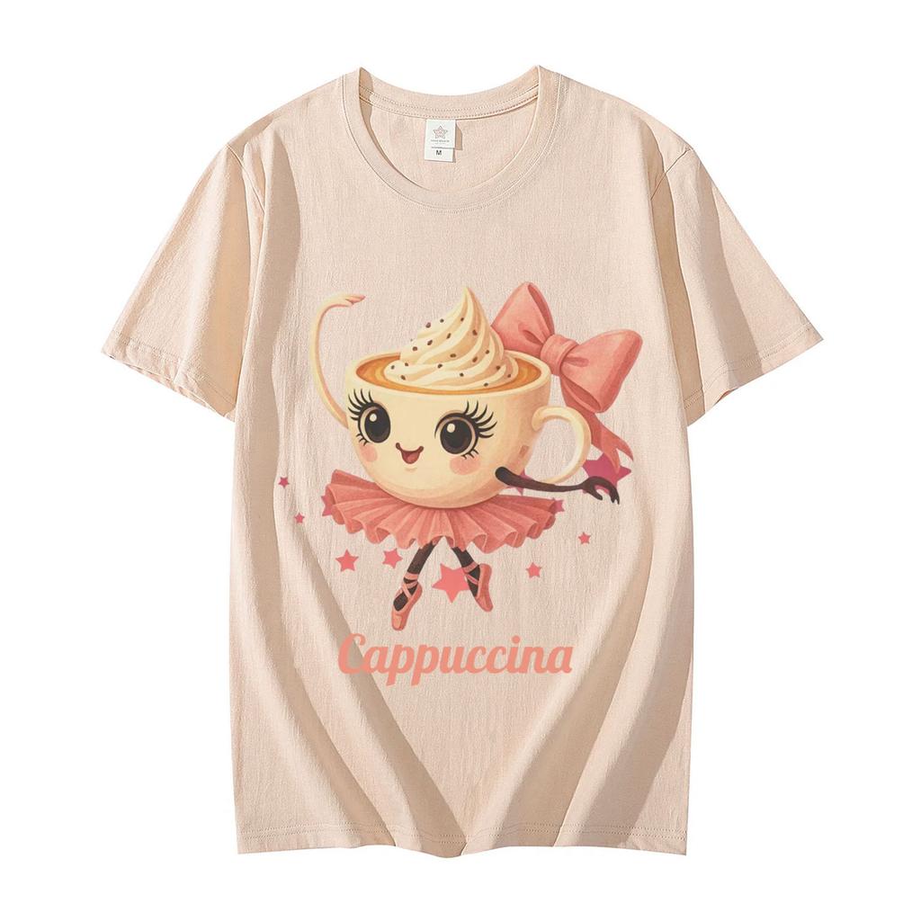 Ballerina Cappuccina TShirt Funny Italian Brainrot Meme T Shirt Men Women Clothing Fashion Y2k Aesthetic Short Sleeve TShirts