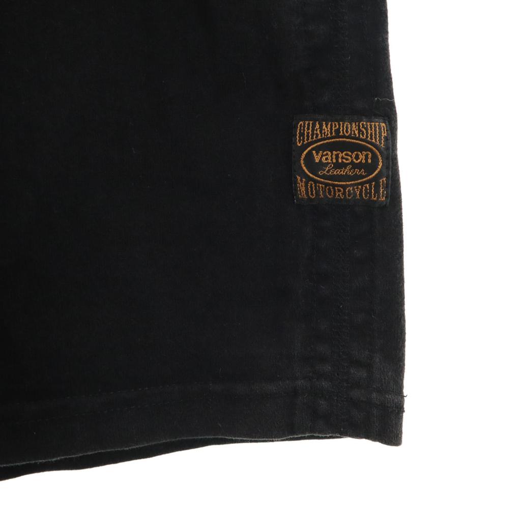 VANSON Flying star embroidery on the back Short sleeve T-shirt M black Men's Used