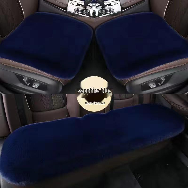 2024 Winter Faux Rabbit Fur Car Seat Cushion Set - Three-Piece Backless