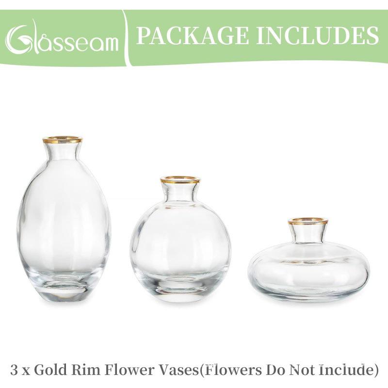 High-End Retro Glass Vase Set: Floor-Standing Transparent Ornaments In Soft Ins Style