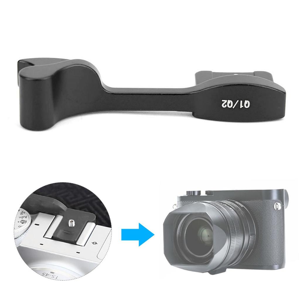 Aluminium Alloy Hot Shoe Thumb Up Grip Handle Accessory for Leica Q1Q2 Digital Camera Black