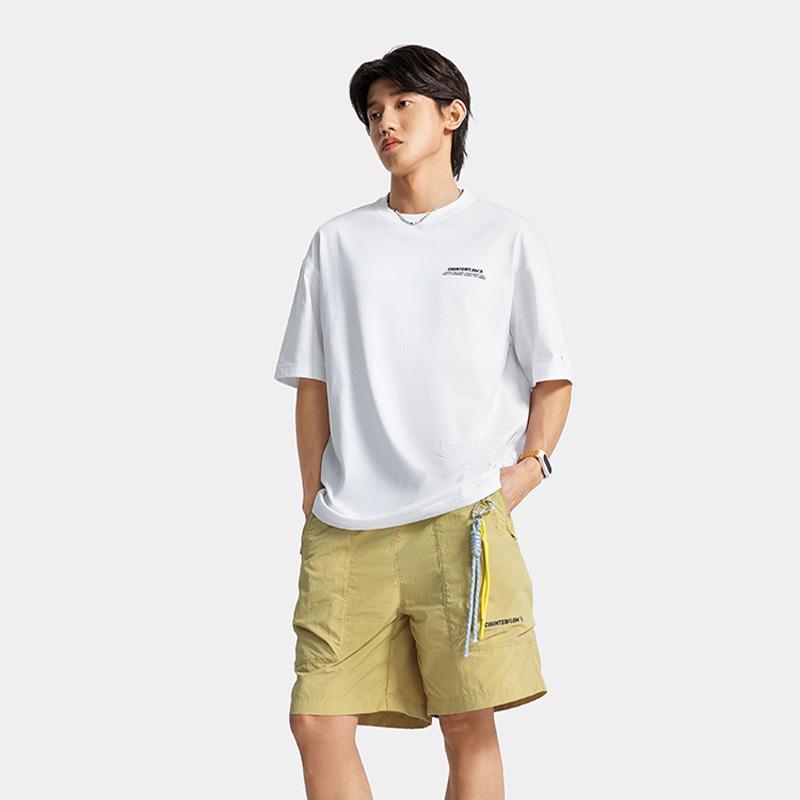 Li-Ning Outdoor Series CF Water Resistant Comfortable Antibacterial Short Sleeve T-Shirt Men Tops Standard-White ATSV189-8