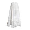 White Lace Embroidered Autumn Skirt Elegant Cake Hem Long Design
