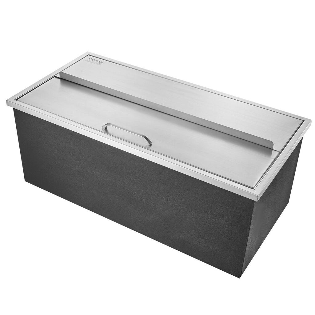 36"x18"x14" Drop In Ice Chest Ice Cooler Ice Bin Stainless Steel w/Cover