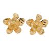 European and American exaggerated light luxury flower high-end bracelet earrings ring set petal metal jewelry set three-piece set