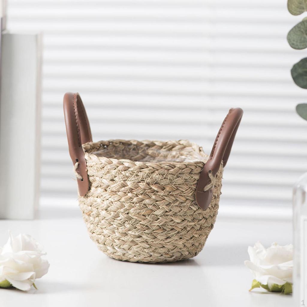Woven Planter Basket Flower Pot Organizer Decorative Storage Basket, Plant Holder for