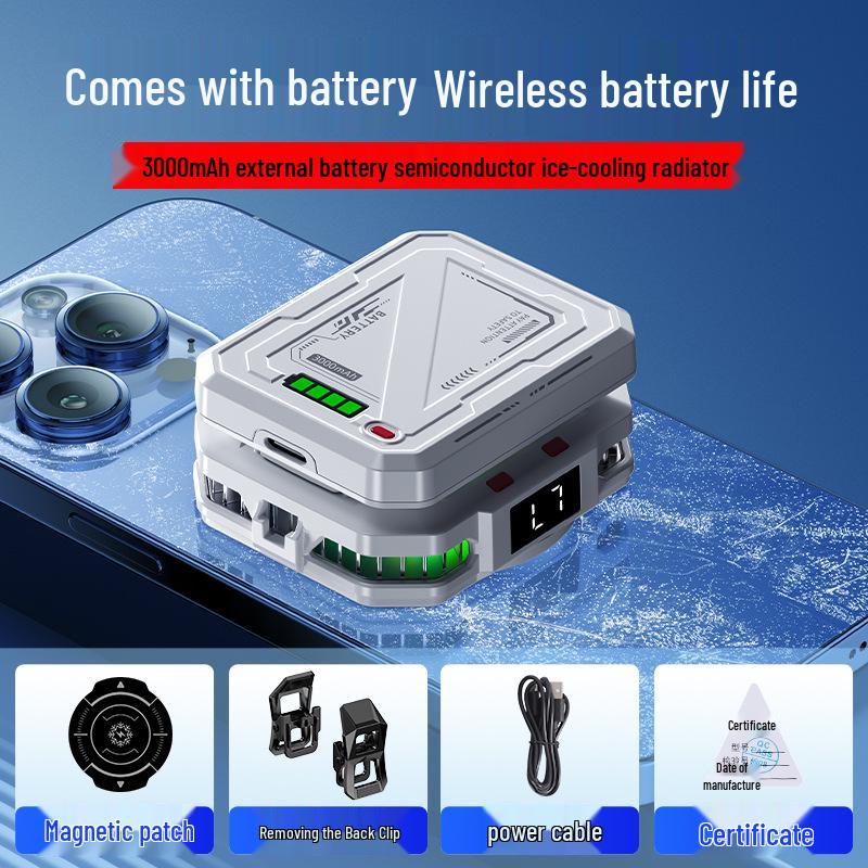 TH10 Digital Display Wireless Magnetic Semiconductor Phone Cooler