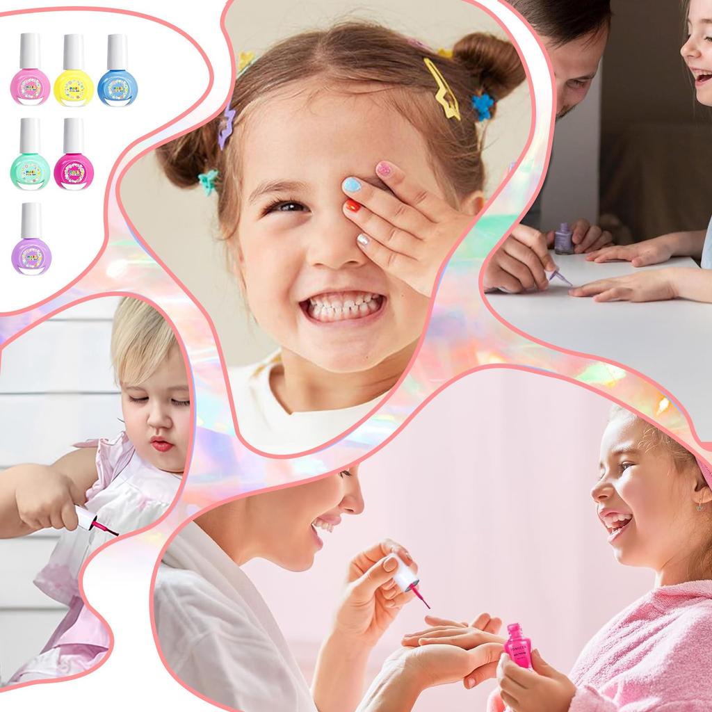 Nail Cute Nail Color and Makeup Perfect for Birthdays and or As a Gift for Girls 0 Children's Polish, Peel-off, Water-soluble, Kids' Set, Christmas,