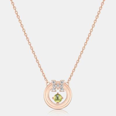 METROCITY JEWELRY August Birthstone M Basic Sterling Silver Rose Necklace A233SN9158RPK