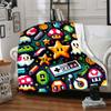 1pc Gaming PixelArt Flannel Throw Blanket HD Printed Lightweight Soft Warm All Season Blanket for Sofa, Bed, Travel, Camping Machine Washable