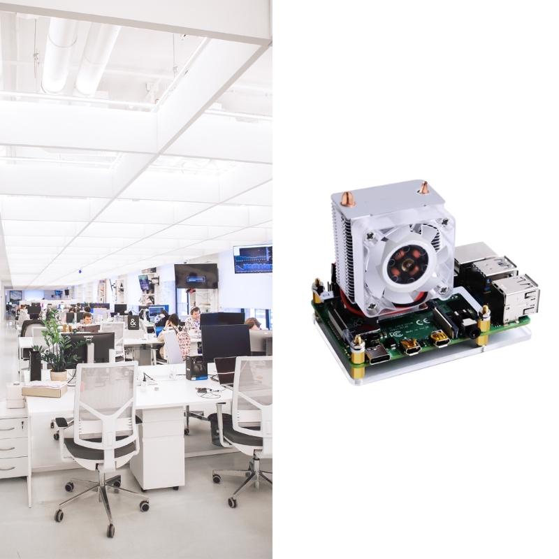 ICE Tower CPU Cooling Fan Super heat issipation 7 Colours Light Bracket for  4B / 3B / 3B+