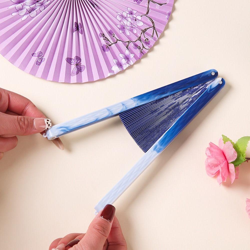 Colorful Folding Paper fan Paper Decorative Fans Portable Circular Fan Wedding Party