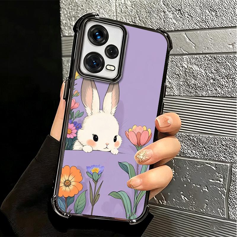Cute Cartoon Bunny Rabbit Plating Phone Case For Xiaomi Redmi Note 14 15 Pro Plus 13 12 11 11S 11T 10 9S 9 5G Anti-Fall Airabag
