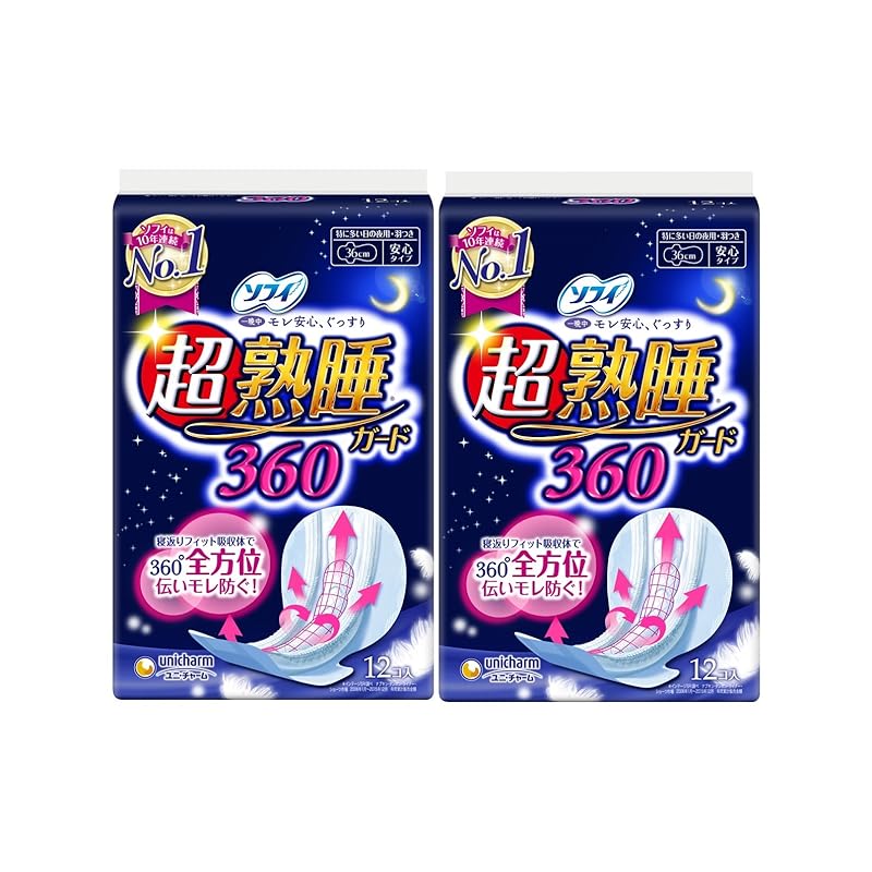 

[Bulk purchase] Sophie super deep sleep guard 360 Especially for night use on busy days with wings 36cm 12 pieces x 2 packs (unicharm Sofy)