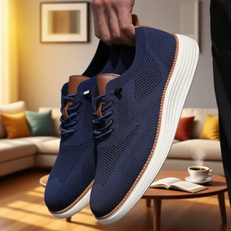 Men's Knitted Shoes Comfy Breathable Workout Shoes 2025 Outdoor Exercise Lightweight Running Trainers Fashionable Walking Shoes