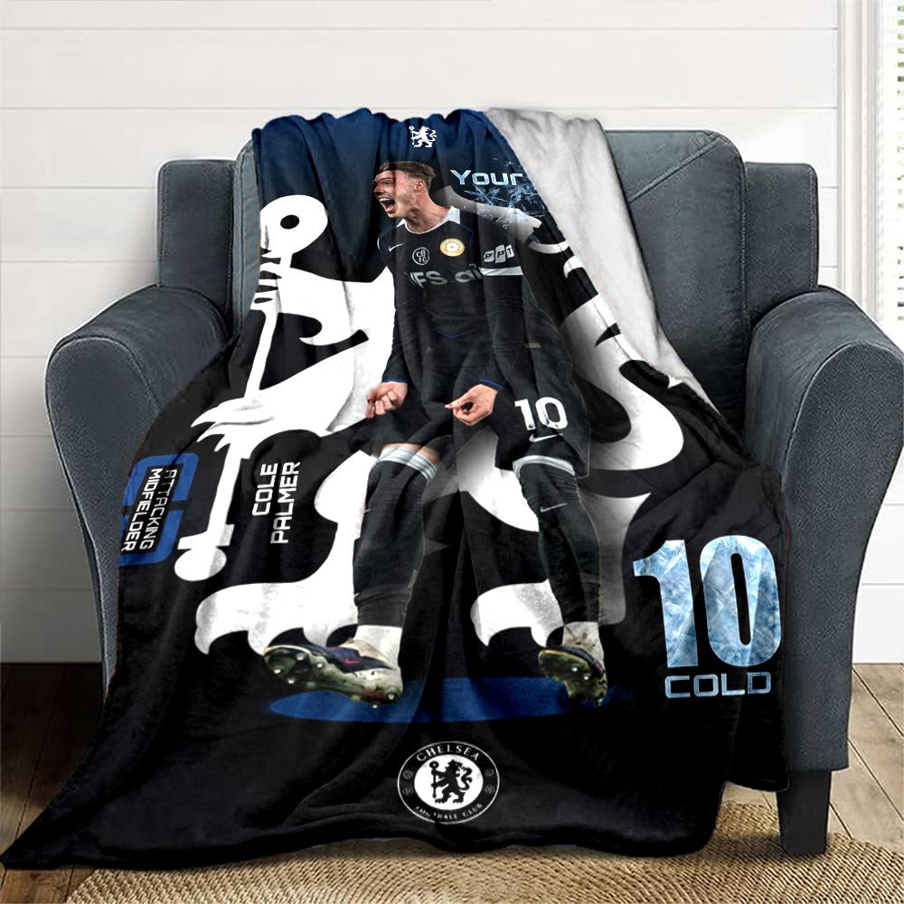 Chelsea Fc Football Player Personalized Text Blanket Gift Personalized Blanket Ultra-Soft Suitable for Bed Chair Living Room Bedding All-Season Use