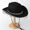 Casual Denims Hat Trendy Rhinestones Hat Comfortable Outdoor Denims Hat for Travel Vacation and Casual Wear