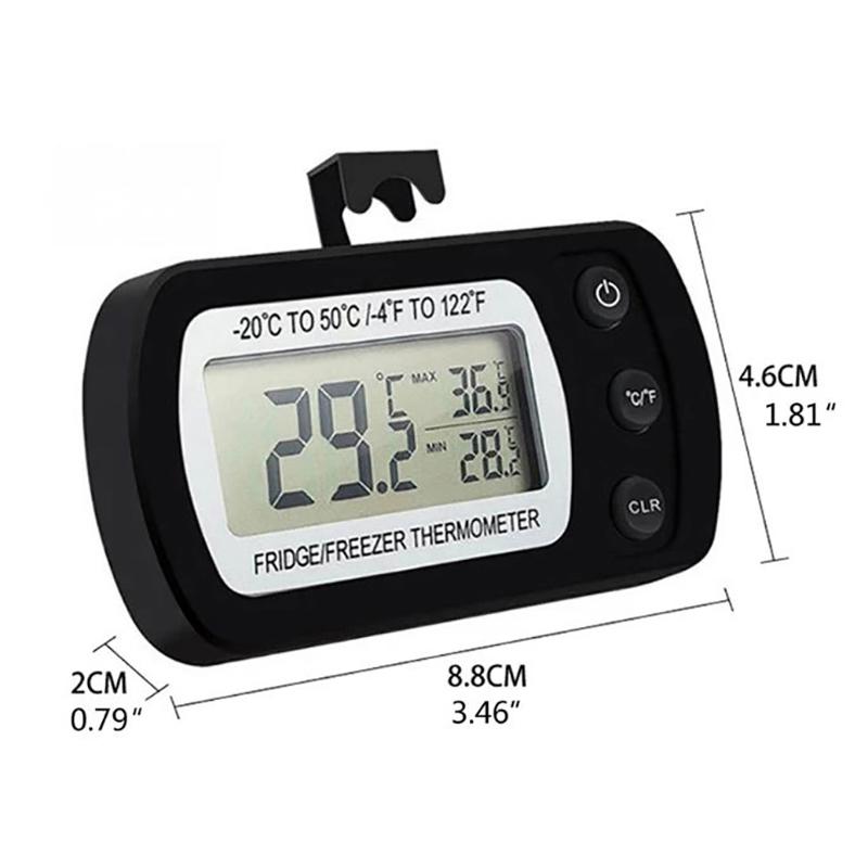 Fridge Thermometer With Hook Anti-Humidity Refrigerator Freezer Electric Lcd Display Digital Thermometer Temperature Monitor