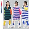 Toothpick Pills and Friends Girls Long Sleeve Stripe Polo Dress Mid-Length Girls Western Style Autumn Top