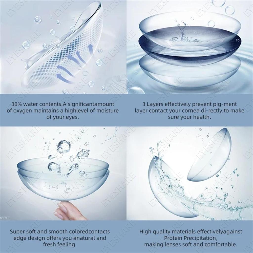 Kontaktlinser for kvinner Makeup Pataya kontaktlinser for øyne Blå Brun Lilla Fargede linser 2 stk Årlig farge Linse øyne