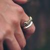 Adjustable Open Ring Men Women Vintage Geometric Plated Finger With Vajra Motif Retro Ethnic Style