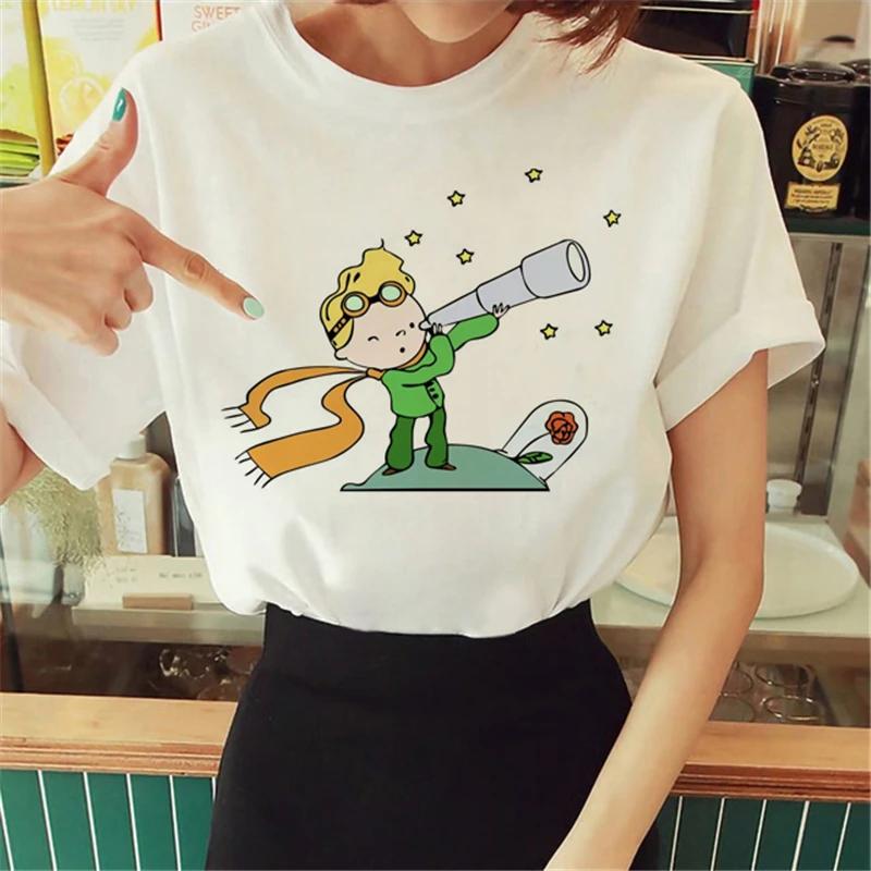 T Shirt Anime Women's T-shirt Short Sleeve The Little Prince Tee Women Harajuku Tshirt Girl Clothing