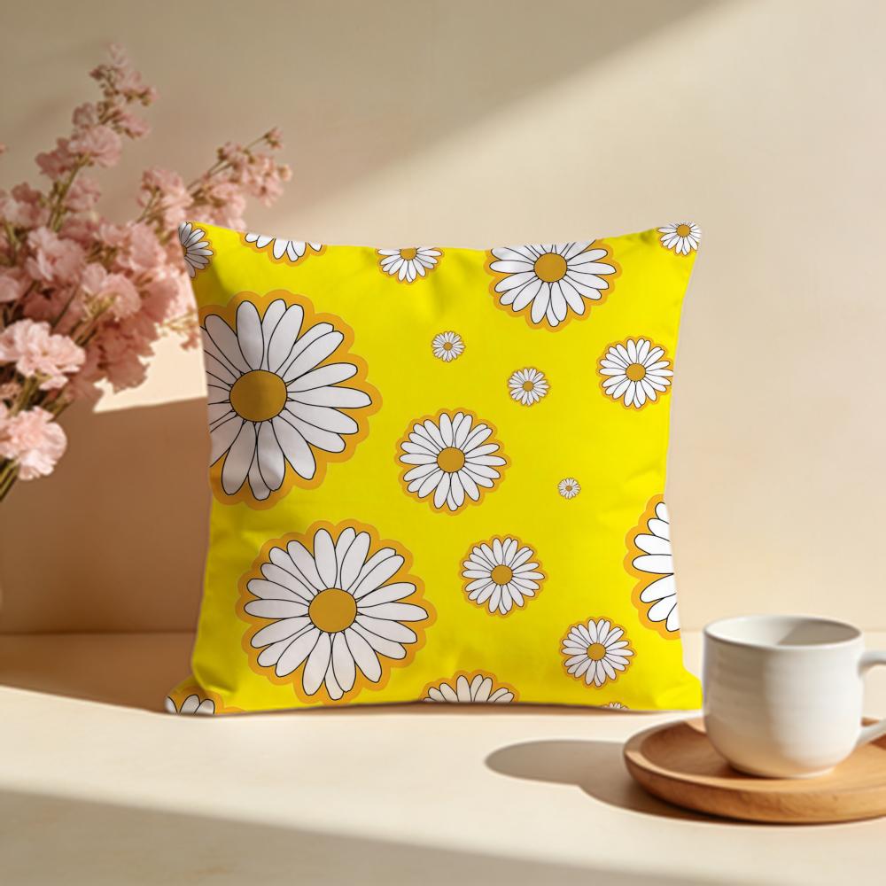 Fresh Daisy Cushion Cover Soft Pillow Cases for Home Bedroom Living Room Sofa