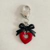 Keychain Accessory Adorable Black Bowknot Heart Pendant Ornament Durable Keyrings Accessories Charm Multi Functional