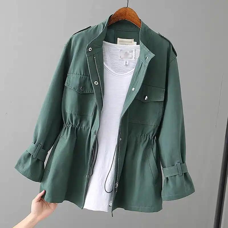 Mantel Damen Midilänge Windbreaker Locker Schlankmachend Vielseitiges Oberteil