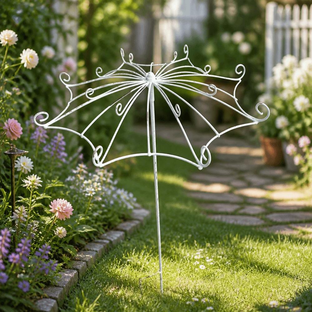 Hollow Out Plant Climbing Frame Umbrella Shape Trellis Flower Rack Courtyard Decor