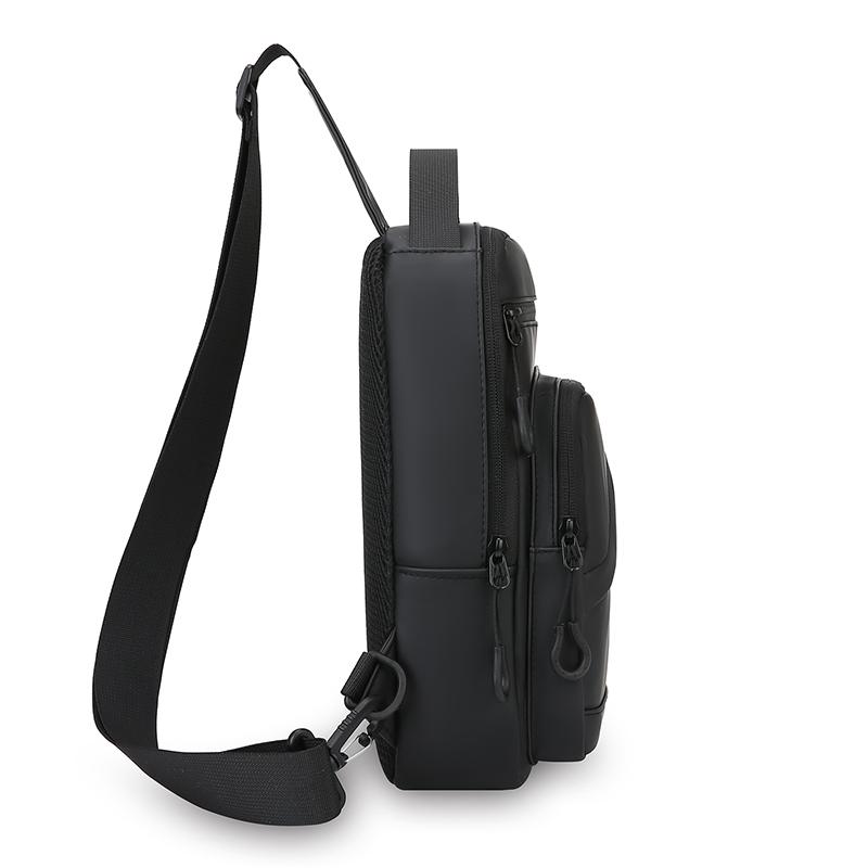 Męska torba crossbody w jednolitym kolorze, sportowa torba na klatkę piersiową na zewnątrz, torba na ramię o dużej pojemności dla dojeżdżających do pracy