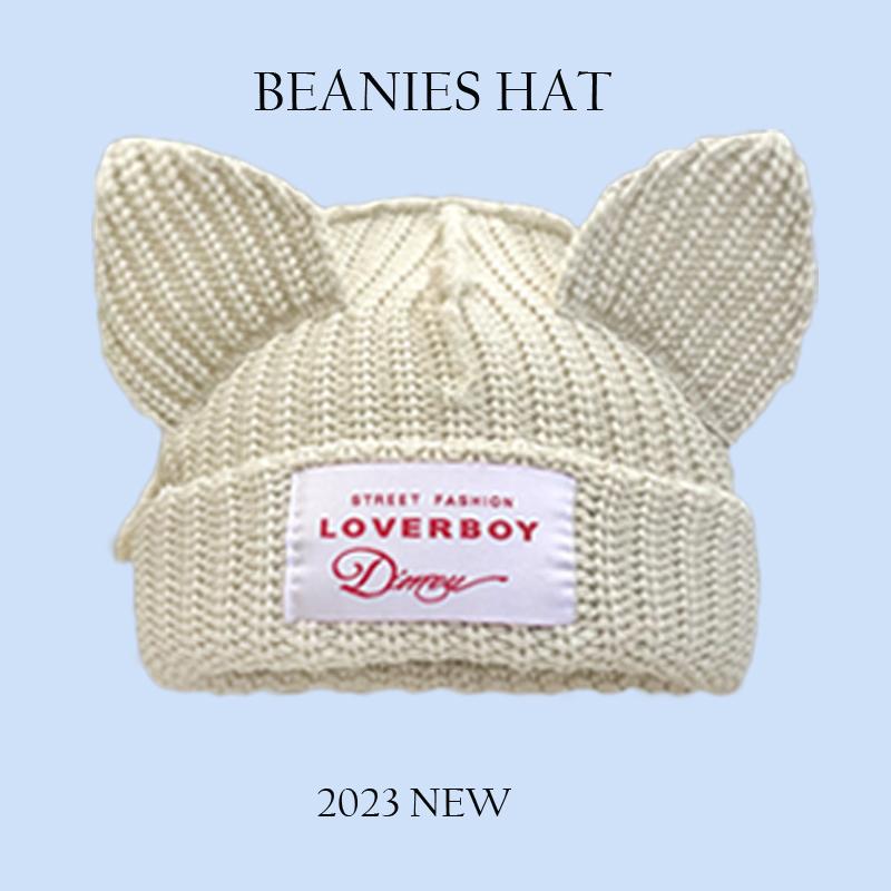 

Новая длинная шапка с лисьими ушками Skullies Beanies для женщин, милые вязаные крючком шапки для мужчин, зимняя теплая шапка в стиле хип-хоп, рождественский подарок 56-58cm