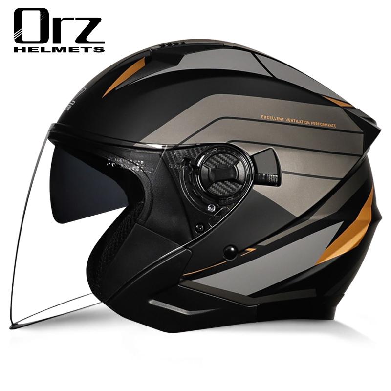 ORZ-705 Latest High Quality Motorcycle Helmet Half Covering Dual Lens Cascos para Motos Male Female Couple Capacetes de Moto DOT