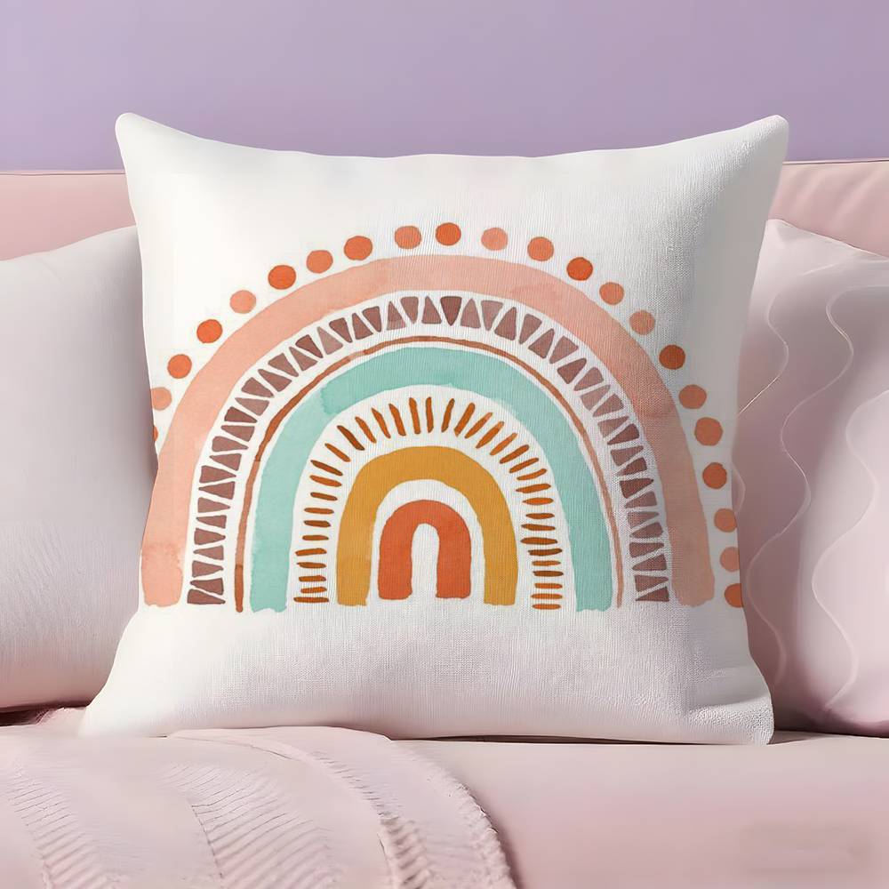 Rainbow Print Pillow Case  Ultra Soft Skin Friendly Fabric Cloud Like Comfort & Concealed Zipper