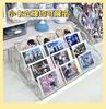 Badge Display Stand Acrylic, Tiered Transparent Collector Shelf for Pins & Anime Merchandise, Desktop Organizer Box