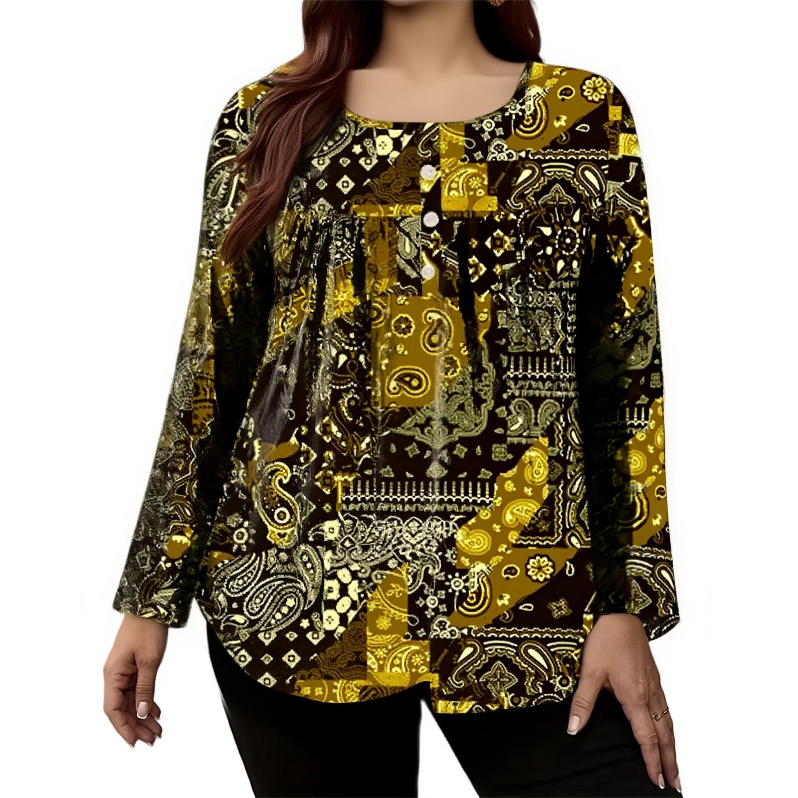 

Women s Fashion Casual Oversized Long Sleeve Loose Fit Top XXXL жовтий