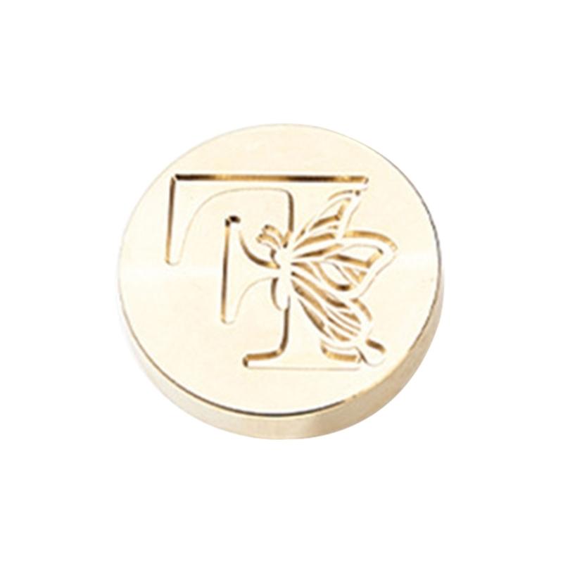 Butterfly Letter Pattern Wax Seal Stamp Head Metal Wax Stamp Head for Valentines Card Birthday Card Invitations Envelope