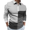 New Men's Long Sleeve Multi Colour Digital Printed Polo Shirt Men's Casual Sweatshirt Tops