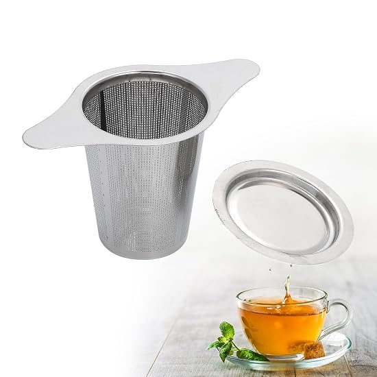 Asdays Tea Infuser, Tea Strainer, Tea Mesh Strainer, Stainless Steel, Ultra-Fine Mesh, with Lid B0FWJZPZ1H