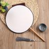 Chinese Style Blank Round Hand Fan Embroidery Dance Fan Wooden Silk Hand Fan  Home Decoration