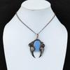Angelite Pendant Copper Wire Wrapped Pendant Stylish Pendant Angelite Jewelry Handmade Real Gemstone Pendant Engagement Gift Copper Jewelry