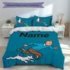 Juego de Ropa de Cama Las Aventuras de Tintín con Nombre Personalizado de 3 Piezas, Incluye 1 Funda Nórdica y 2 Fundas de Almohada, Decoración de Dormitorio para Todas las Estaciones