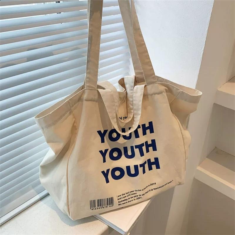 Women Canvas Shopping Tote Bags for Women Casual Handbag Shoulder Bags Large Capacity Schoolbag Shopper Designer Bag Packs