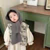 Solid Color Retro Children's Hats Knitted Knitted Hat Hoodie Baby Shawl Scarf  Children's Wear