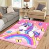 Lovely Pink Rainbow Pony Cartoon Carpet Living Room Bedroom Decor Non-slip Parlor Floor Mat Surface Smooth Carpet Birthday Gift