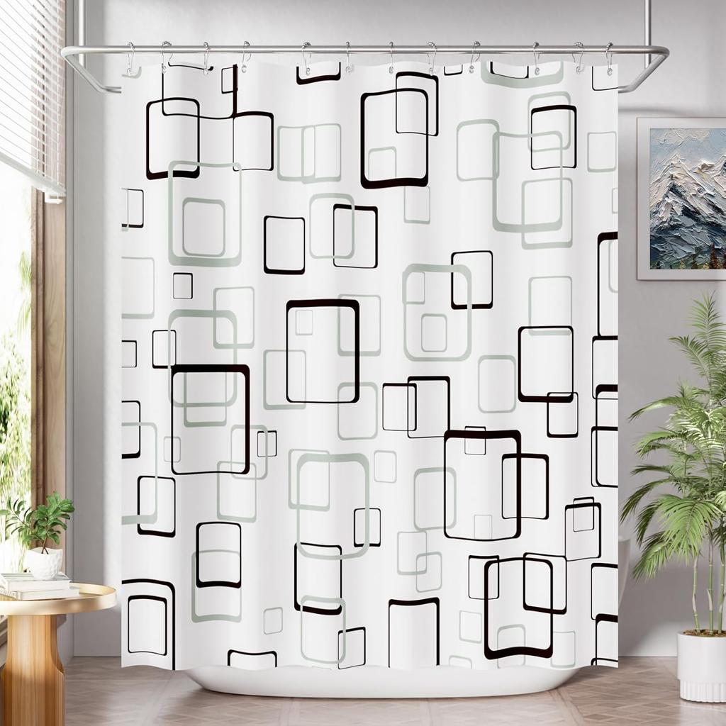 Shower Curtain Blue,Washable Cloth Ombre urtain Hooks, Rustic Waterproof Dark Sea Blue Farmhouse Shower Curtains for Bathroom