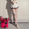 D Lace Leg Ring Suspender Stockings Over Knee White Silk Sexy Red Edge Black Silk Thigh Socks Women's Pure Sex Stockings