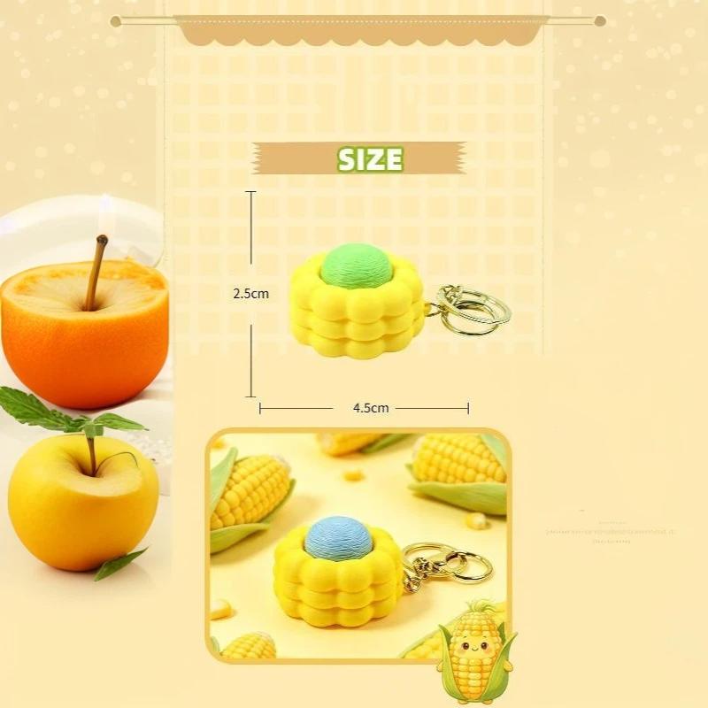 3D Printed Corn Clicker Keychain Durable Stress Relief Fidget Toy Crisp Click Sound for ADHD Kids Adults Relaxing